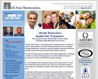 US Hair Restoration - Los Angeles web screenshot