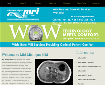 Mid-Michigan MRI web screenshot