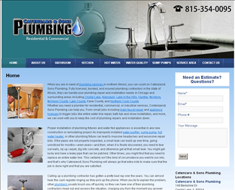 Catenzaro & Sons Plumbing web screenshot