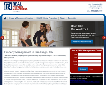 Real Property Management web screenshot