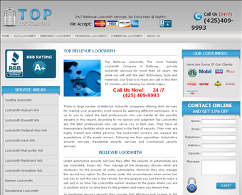 Bellevue Locksmith 24/7 web screenshot