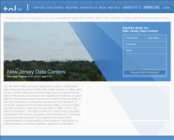 Telx NJR3 - New Jersey Interconnection and Colocation Data Center web screenshot