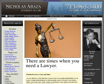 Nicholas Abaza Attorney at Law web screenshot