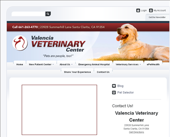 Valencia Veterinary Center web screenshot