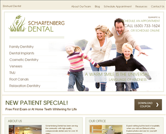 Scharfenberg Dental web screenshot