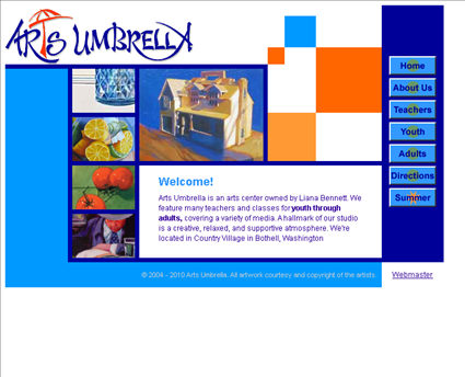 Arts Umbrella web screenshot