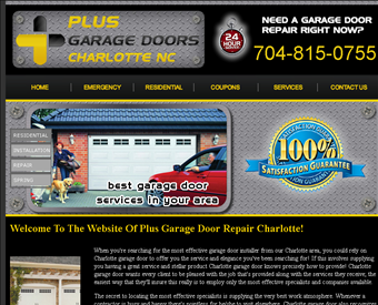 Plus Garage Doors web screenshot