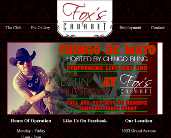Fox's Cabaret web screenshot