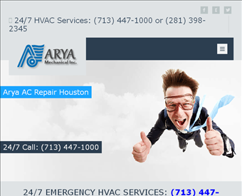 Arya Air Conditioning Repair web screenshot
