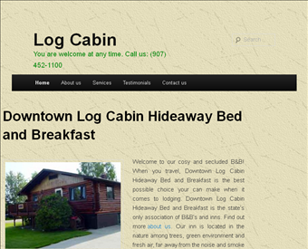 Downtown Log Cabin Hideaway Bed and Breakfast web screenshot