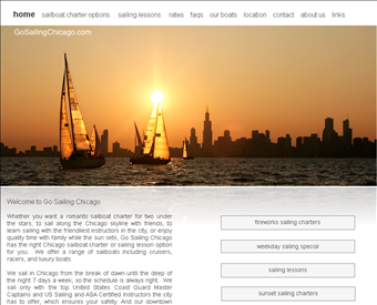 Go Sailing Chicago web screenshot