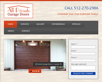 All Points Garage Doors web screenshot