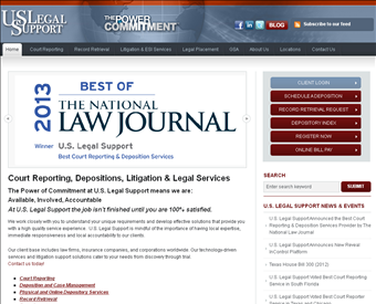 U.S. Legal Support, Inc. web screenshot