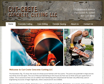 Cut-Crete Concrete Cutting LLC web screenshot