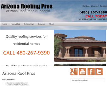 Arizona Roof Repair Phoenix web screenshot
