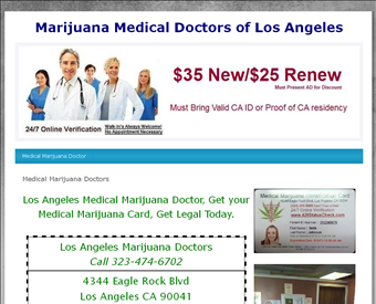 Marijuana Medical Doctors of Los Angeles web screenshot