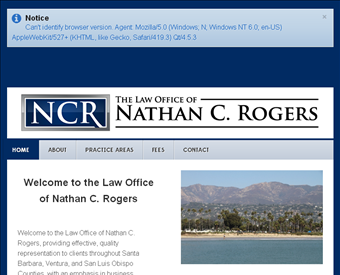 The Law Office of Nathan C. Rogers web screenshot
