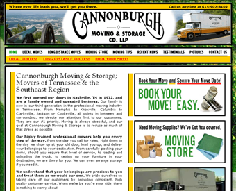 Anew Cannonburgh Moving web screenshot