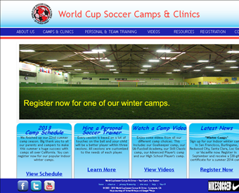 World Cup Soccer Camps & Clinics web screenshot