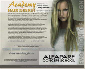 Academy Of Hair Design web screenshot