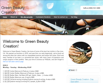 Green Beauty Creation web screenshot