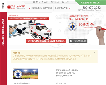 SalvageData Recovery Services web screenshot