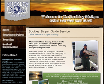 Buckley Striper Guide Service web screenshot