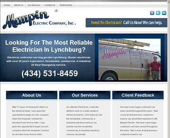 Maupin Electric Company, Inc. web screenshot