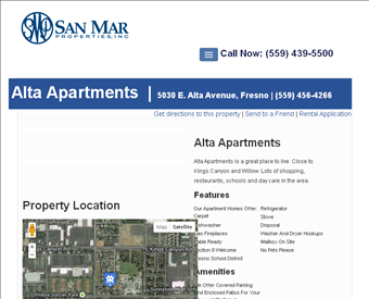 San Mar Properties - Alta Apartments web screenshot