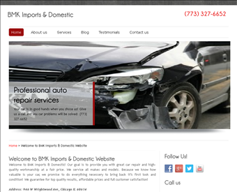 BMK Imports & Domestic web screenshot