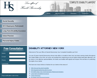The Law Office of Harold Skovronsky web screenshot