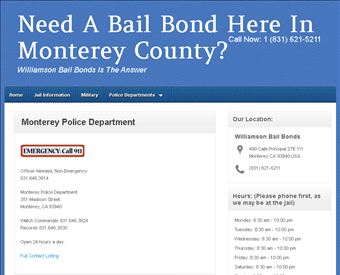 Williamson Bail Bonds web screenshot