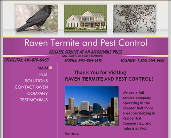 Raven Termite and Pest Control web screenshot