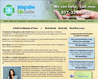 Integrative Life Center web screenshot