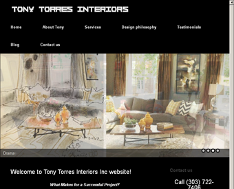 Tony Torres Interiors Inc web screenshot