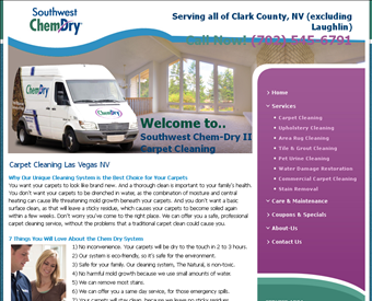 Southwest Chem-Dry II web screenshot