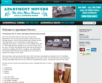 Apartment Movers web screenshot