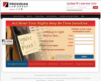 Providian Law Group - Chicago web screenshot