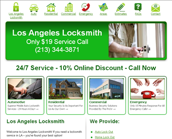 Los Angeles Locksmith web screenshot