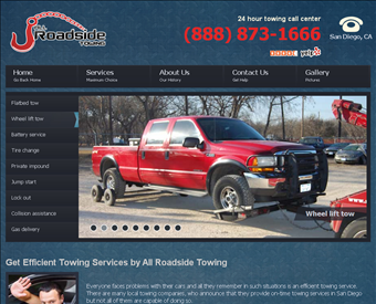 All Roadside Towing web screenshot