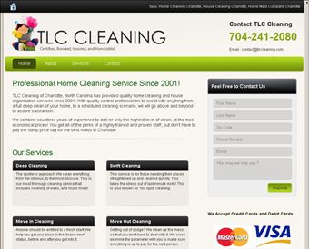 TLC Cleaning Service web screenshot