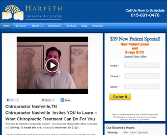 Harpeth Chiropractic Center web screenshot
