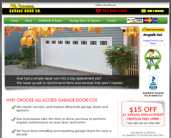 All Access Garage Door Co. web screenshot