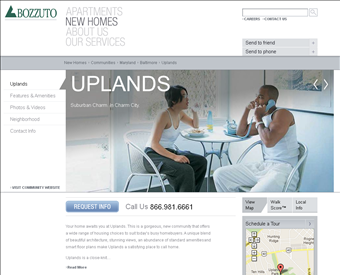 Uplands web screenshot