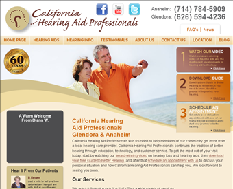 California Hearing Aid Professionals web screenshot