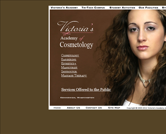 Victoria's Academy of Cosmetology web screenshot