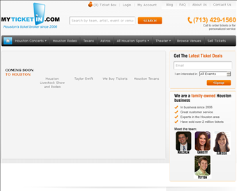 My Ticket In web screenshot