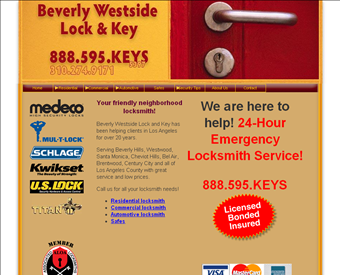 Beverly Westside Lock & Key web screenshot