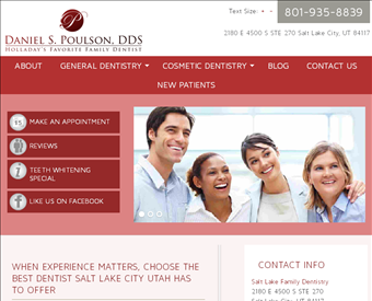 Salt Lake Family Dentistry web screenshot