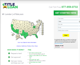 eTitle Loan web screenshot